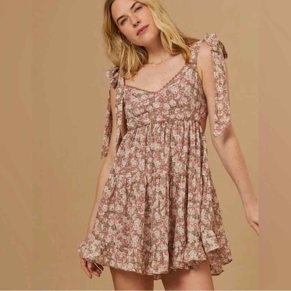 NWOT ALTAR'D STATE TIE STRAP RUFFLE DRESS MEDIUM